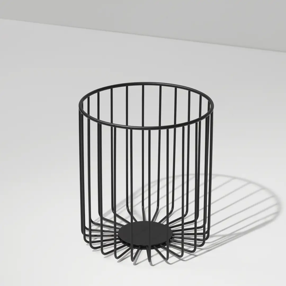 black matte basic towel basket