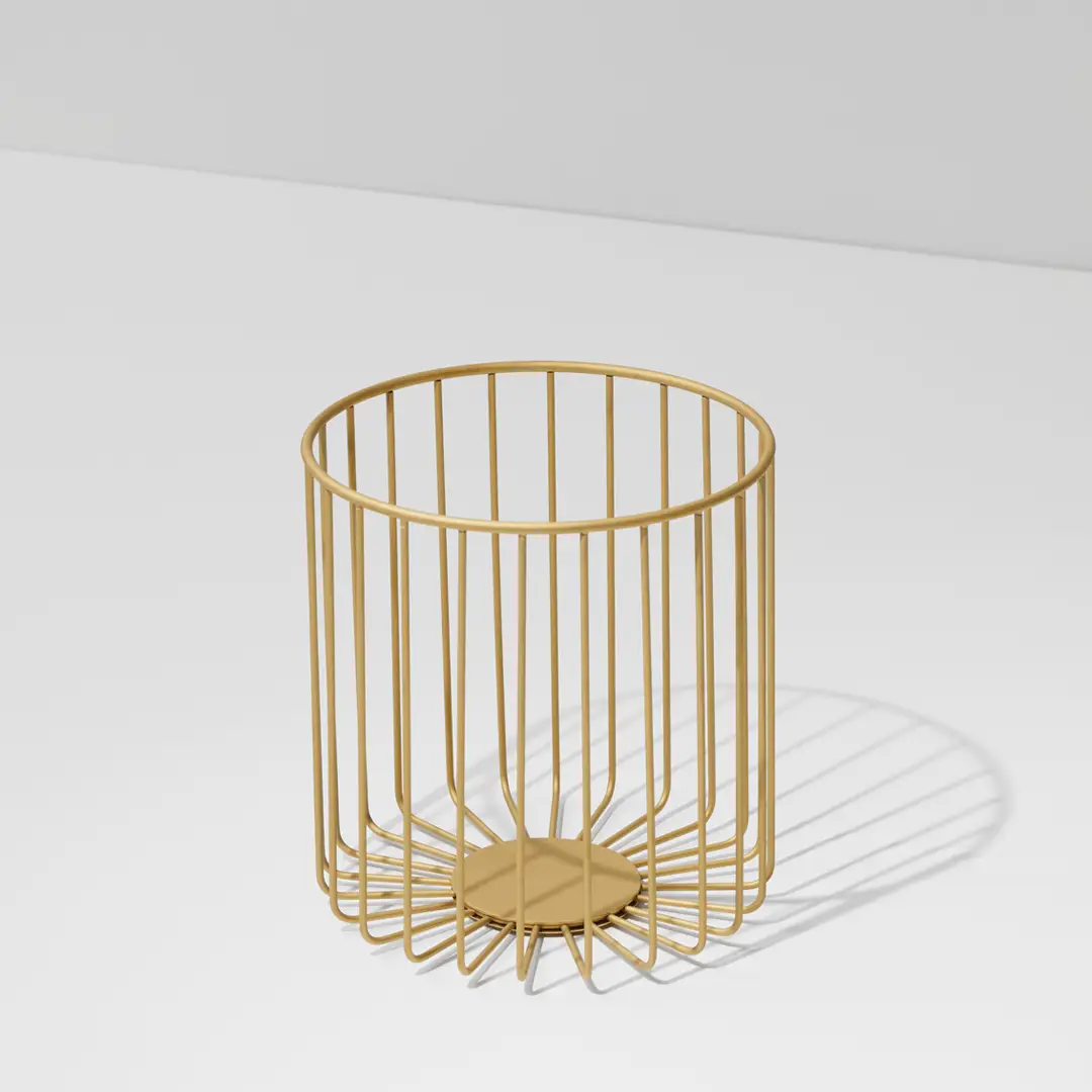 gold matte basic towel basket