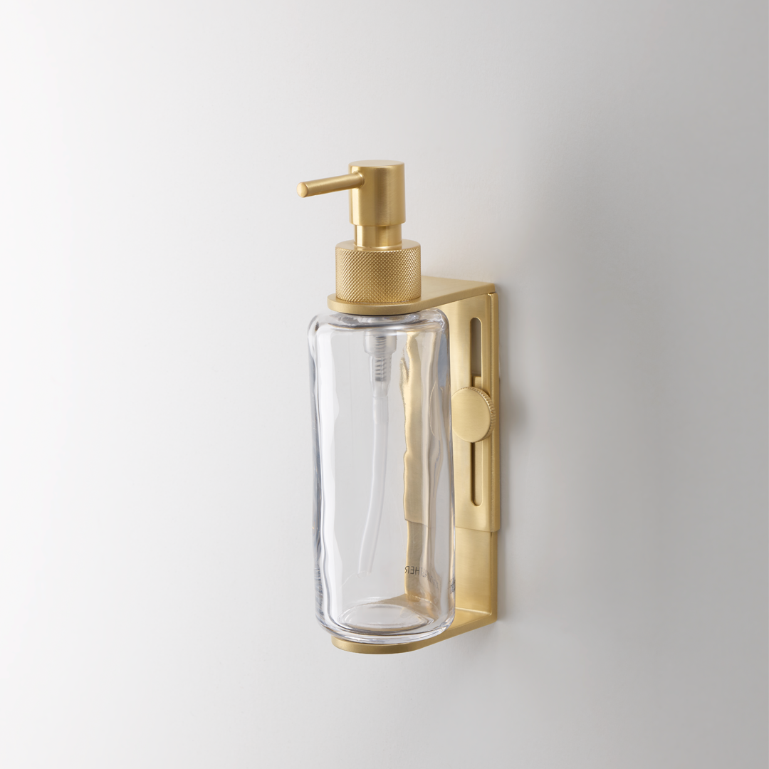 gold matte wall holder for dispenser bottles