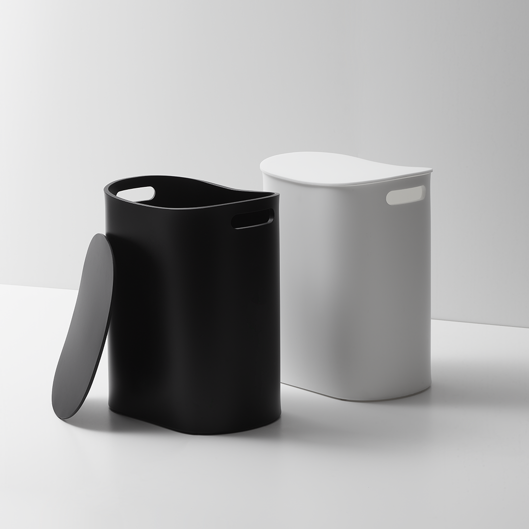 black acrylic laundry basket