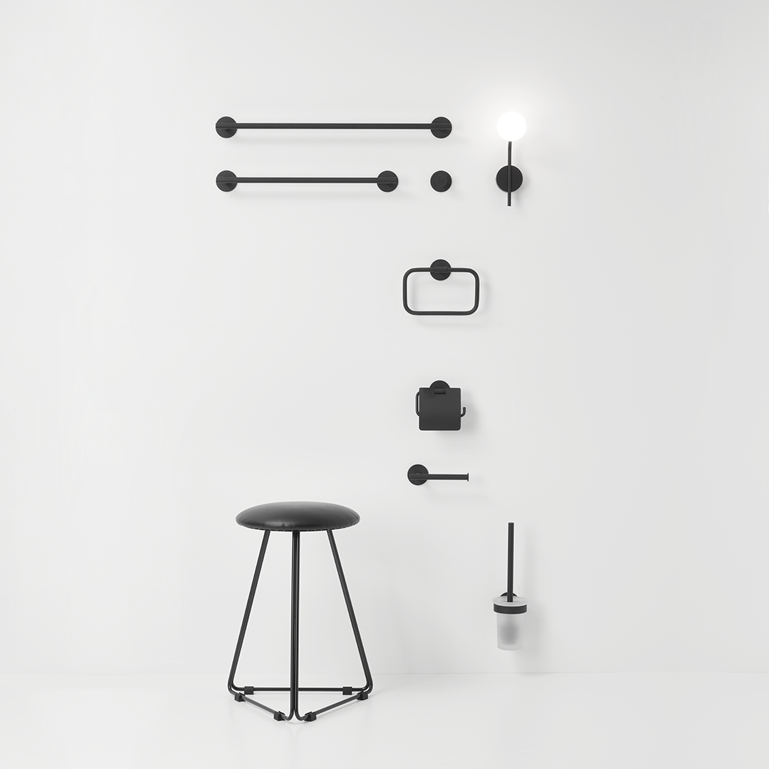 black matte towel rail