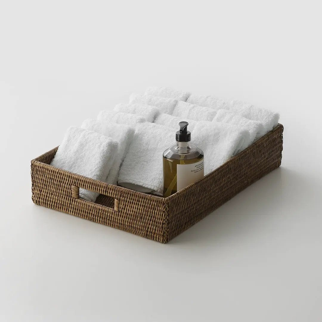 rattan dark tray
