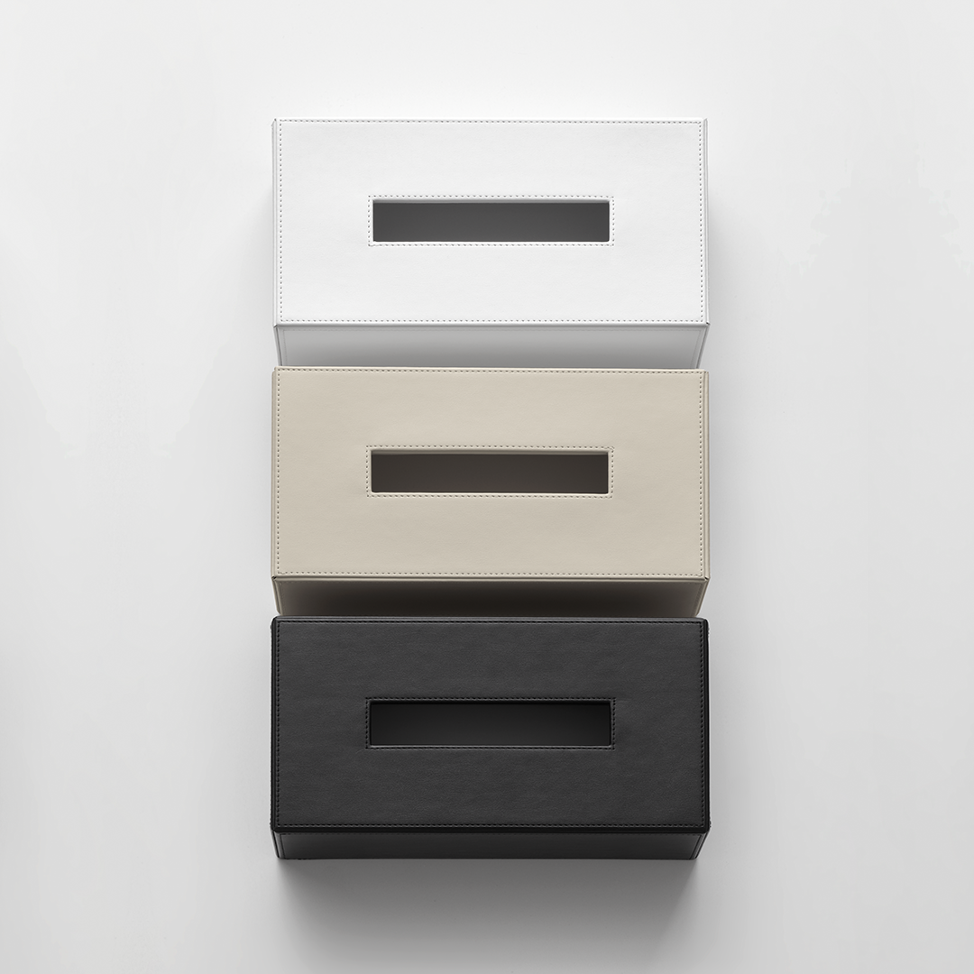 artificial leather beige rectangular tissue box