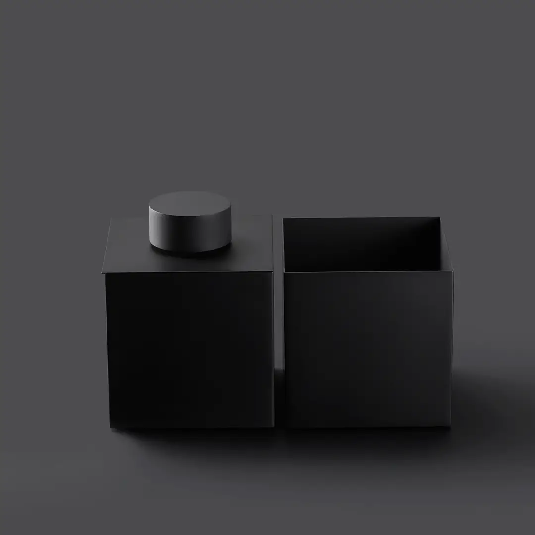 black matte multi-purpose box with lid
