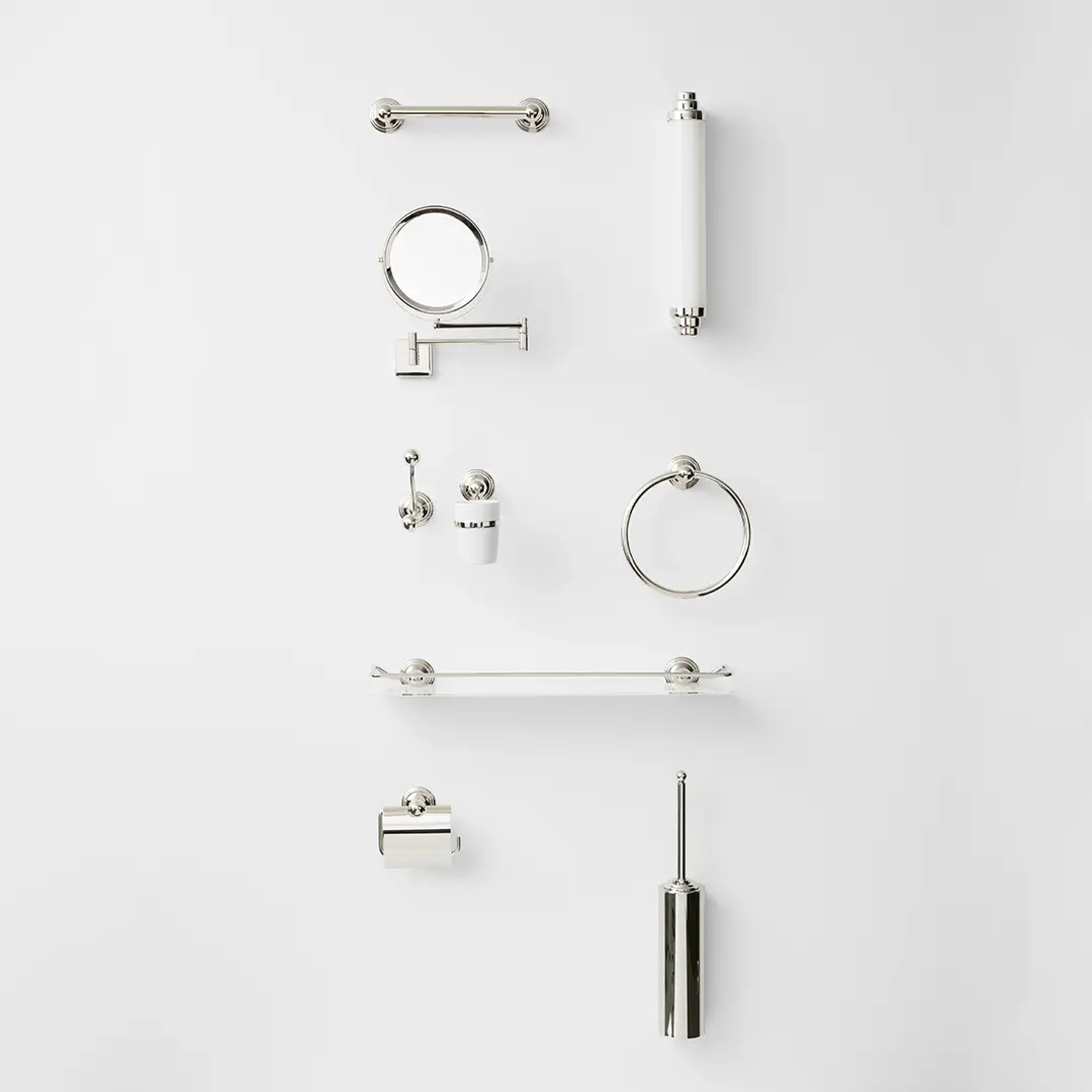nickel polished towel rail