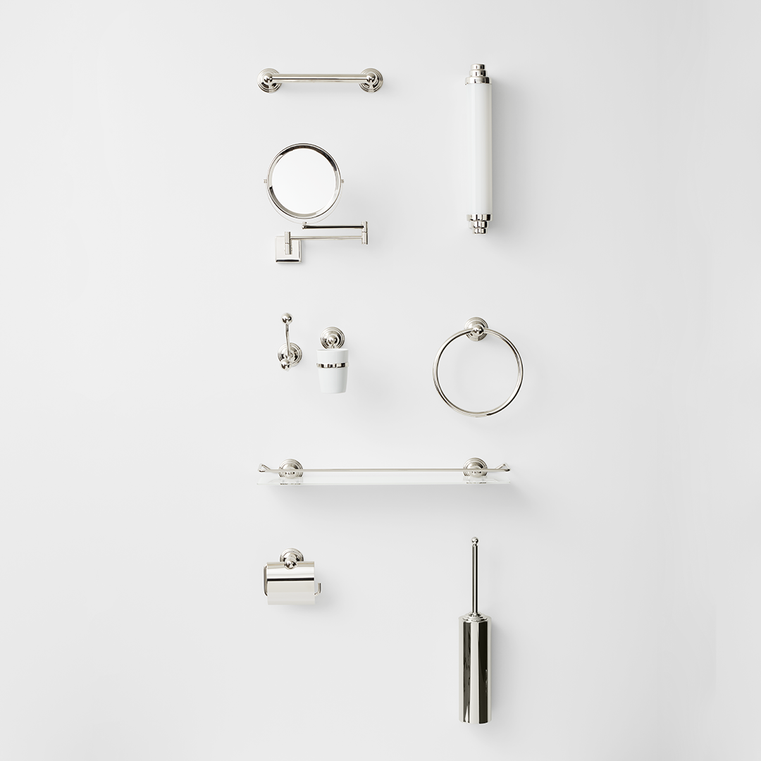 nickel polished toilet paper holder