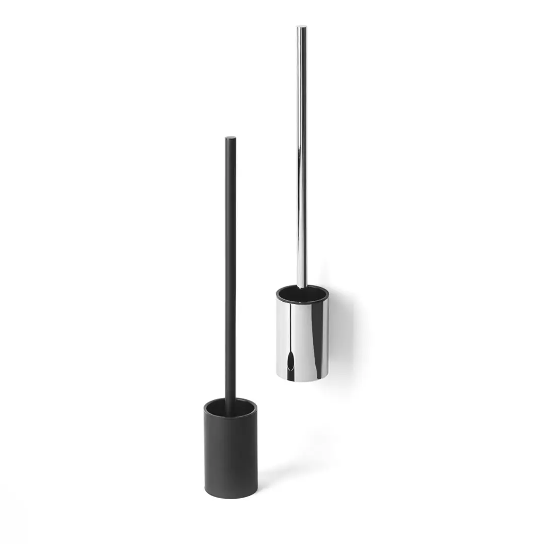 chrome toilet brush set