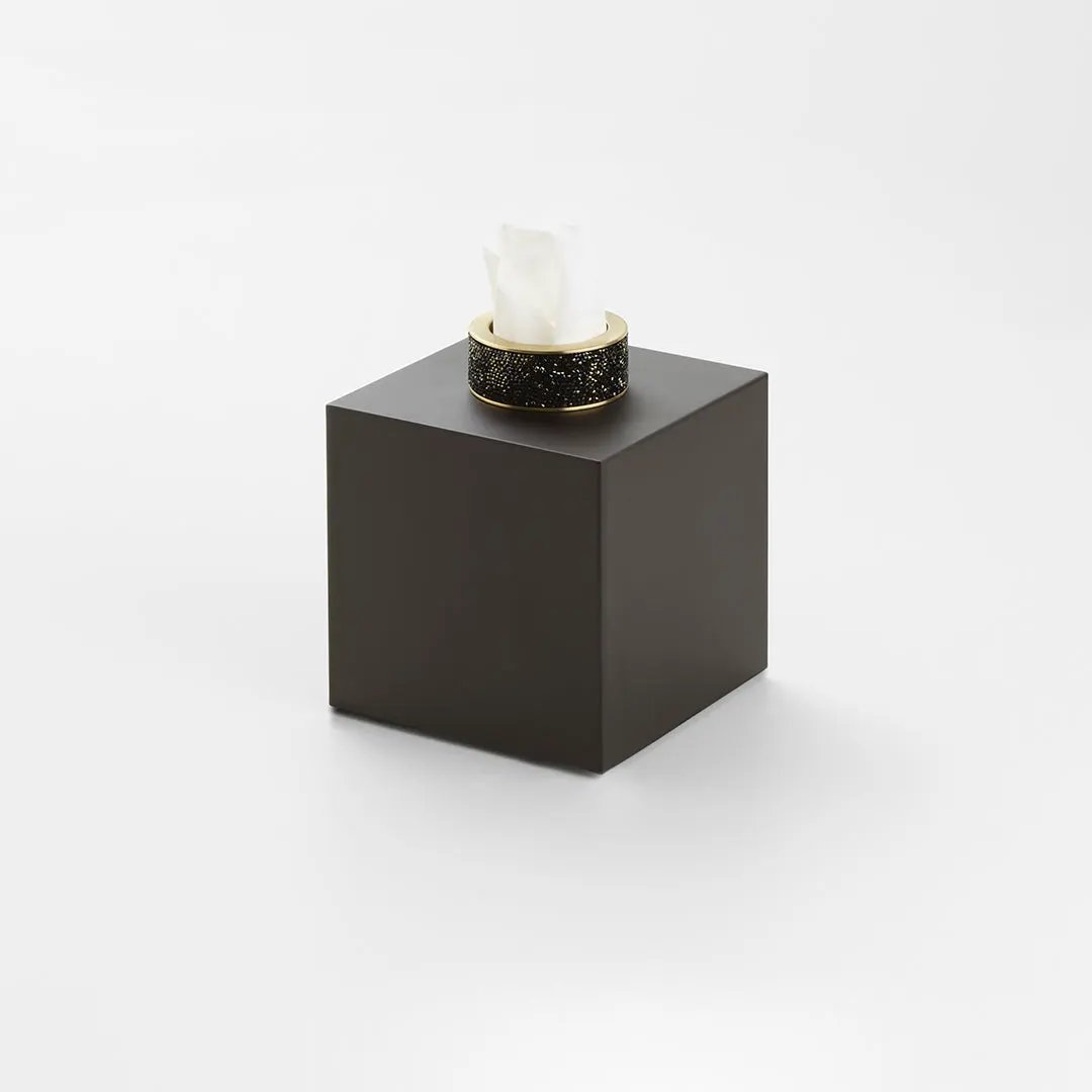 dark metal matte/gold matte tissue box