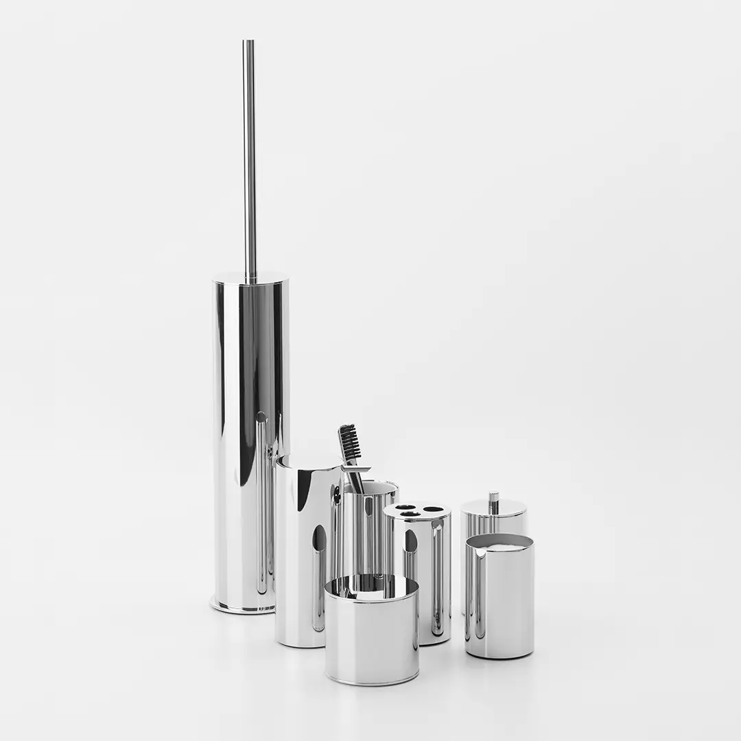 chrome toothbrush holder