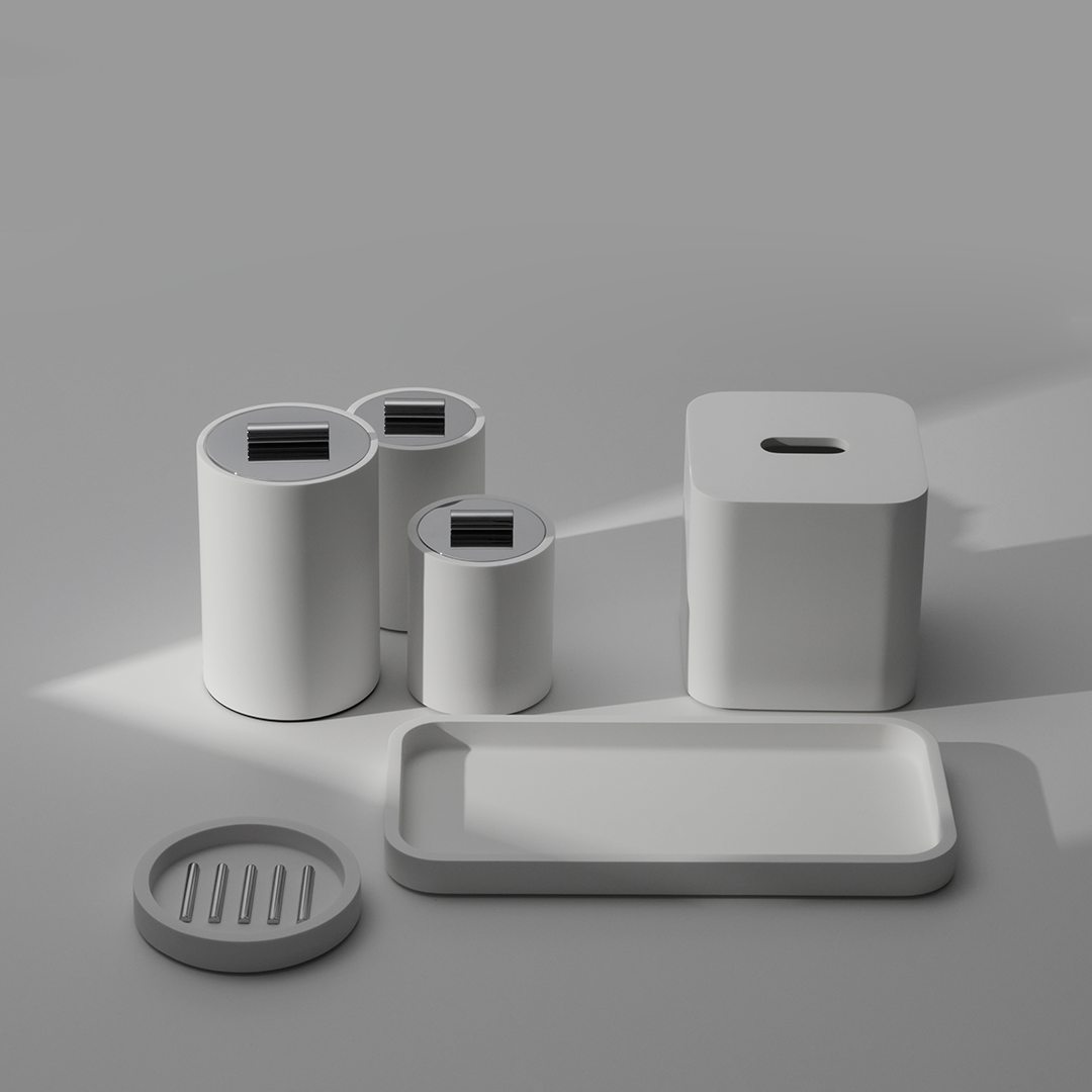 white/stainless steel matte multi-purpose box with lid big
