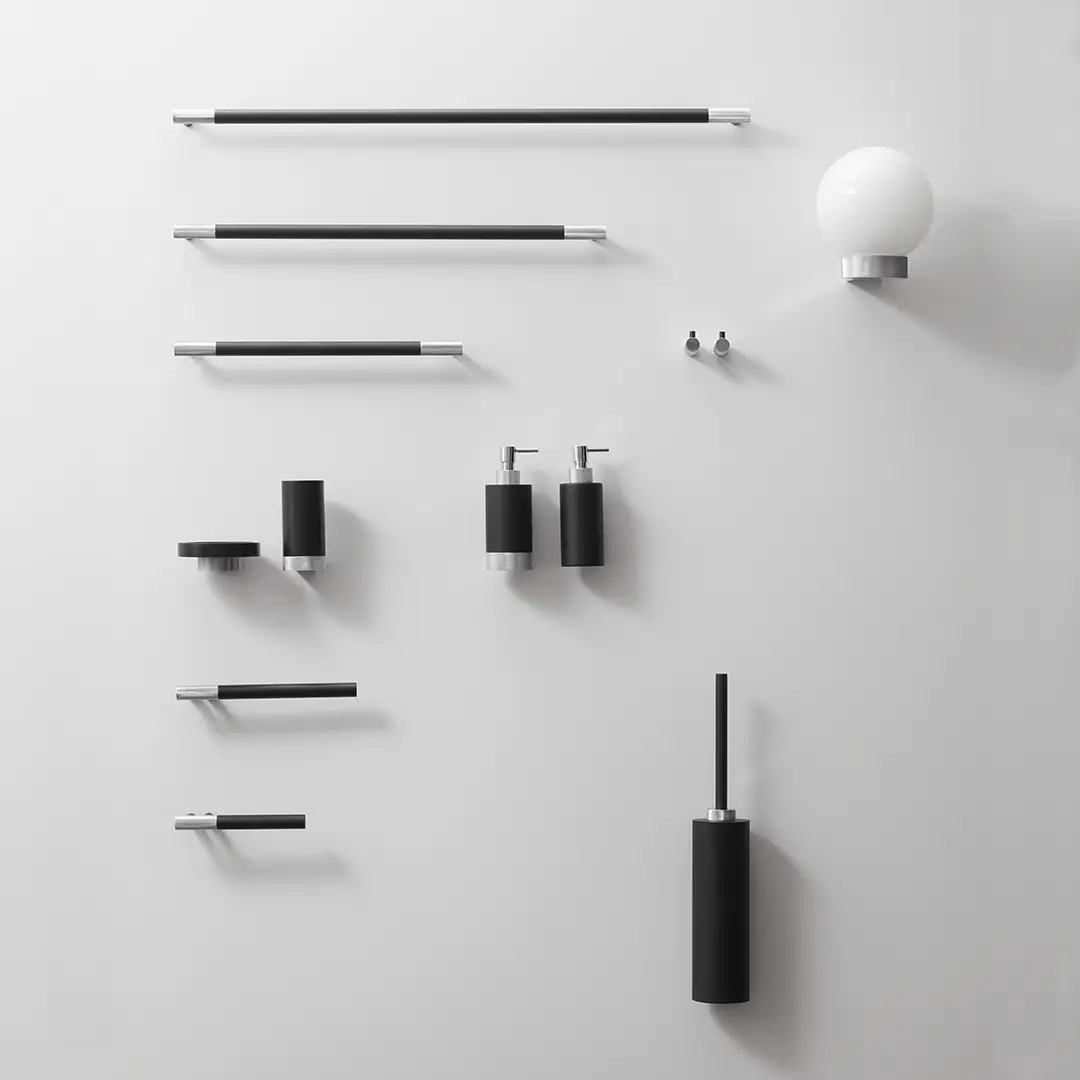 black matte/chrome soap dispenser