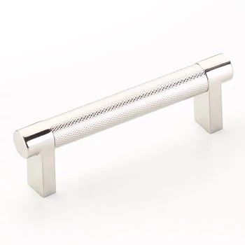 Emtek Select 3.5" CC Rectangular Stem and Knurled Bar Cabinet Pull
