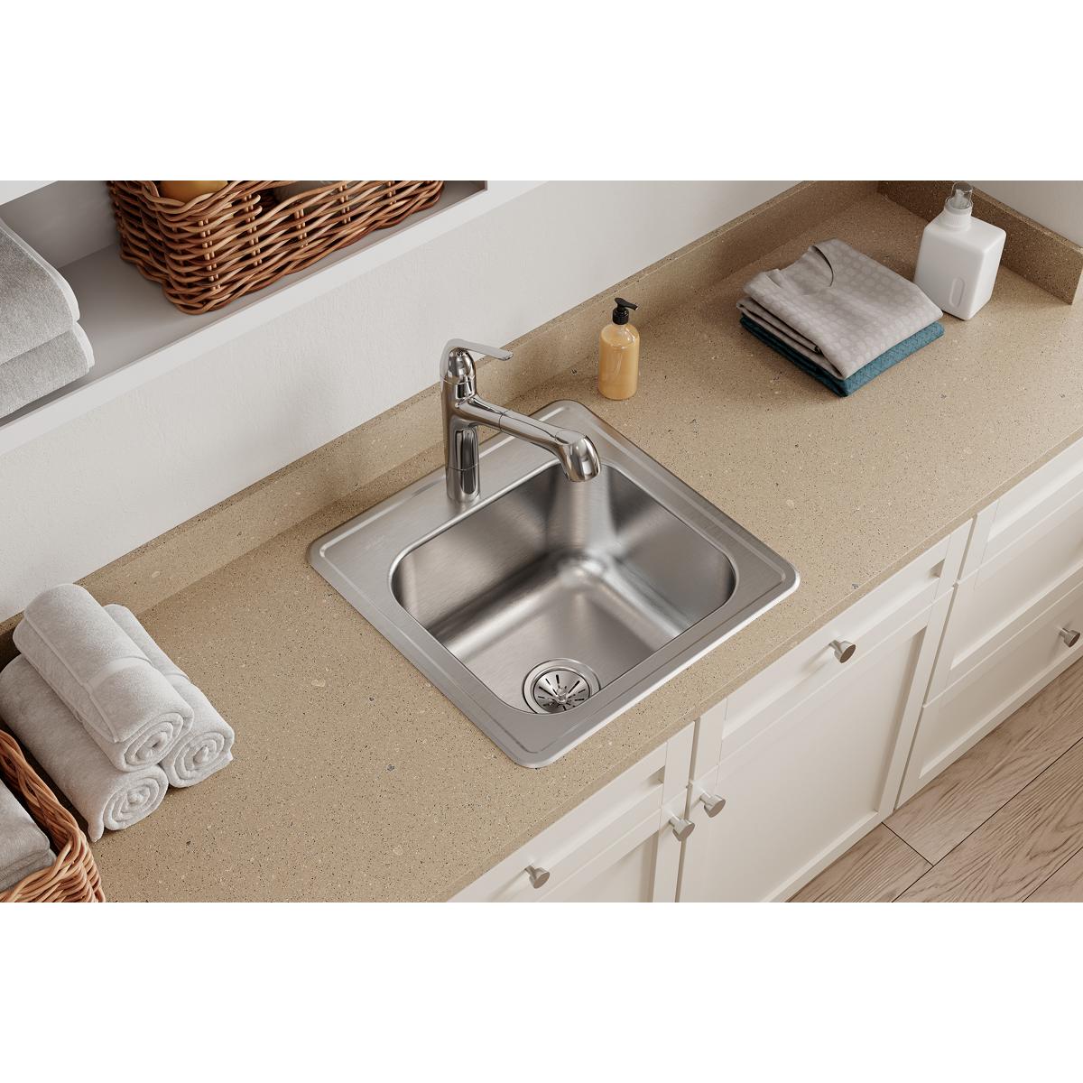 brushed satin drop-in laundry sink