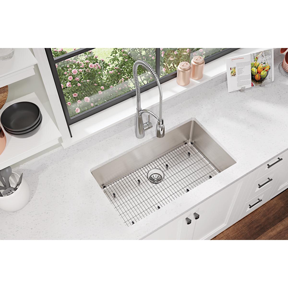 polished stainless steel bottom grid