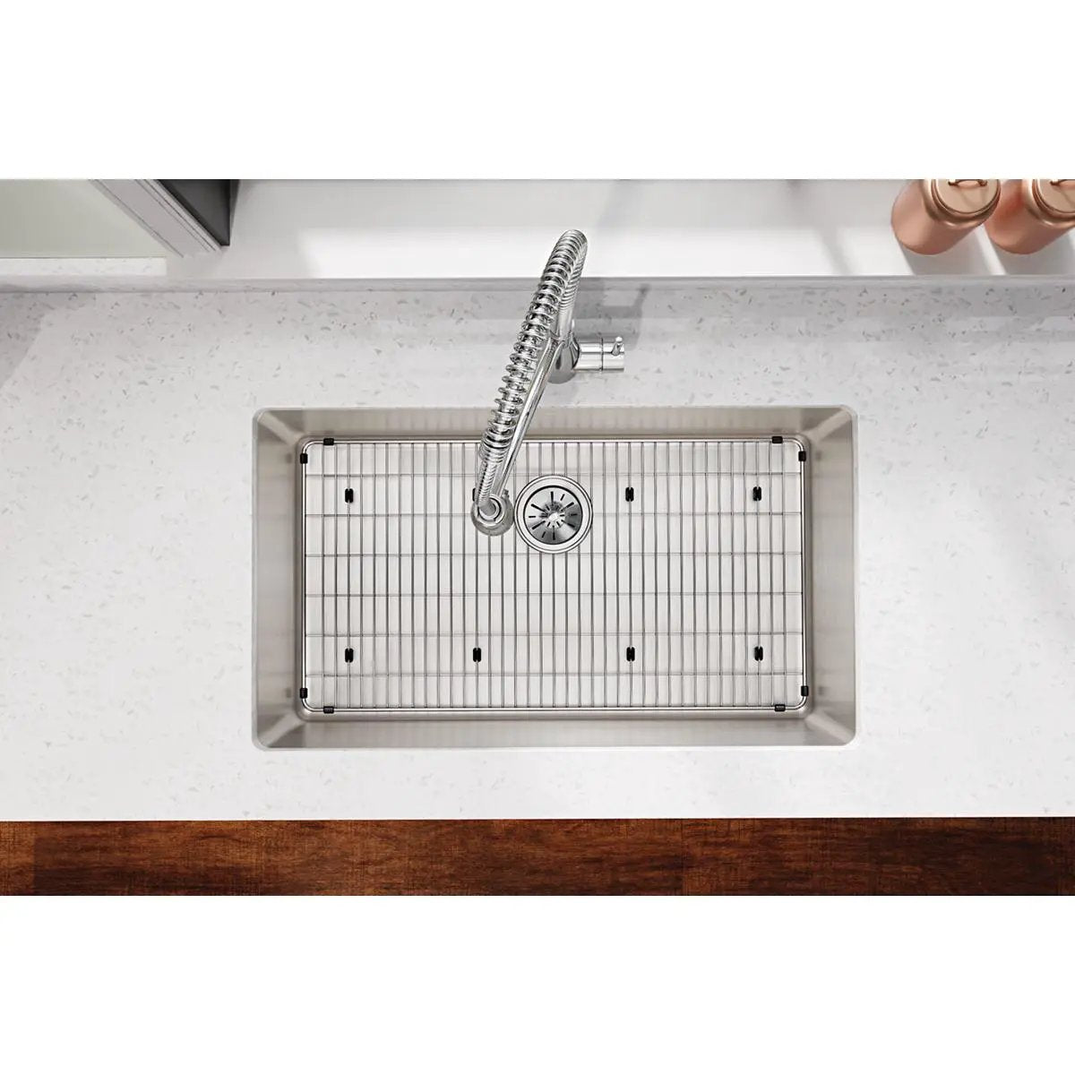 polished stainless steel bottom grid