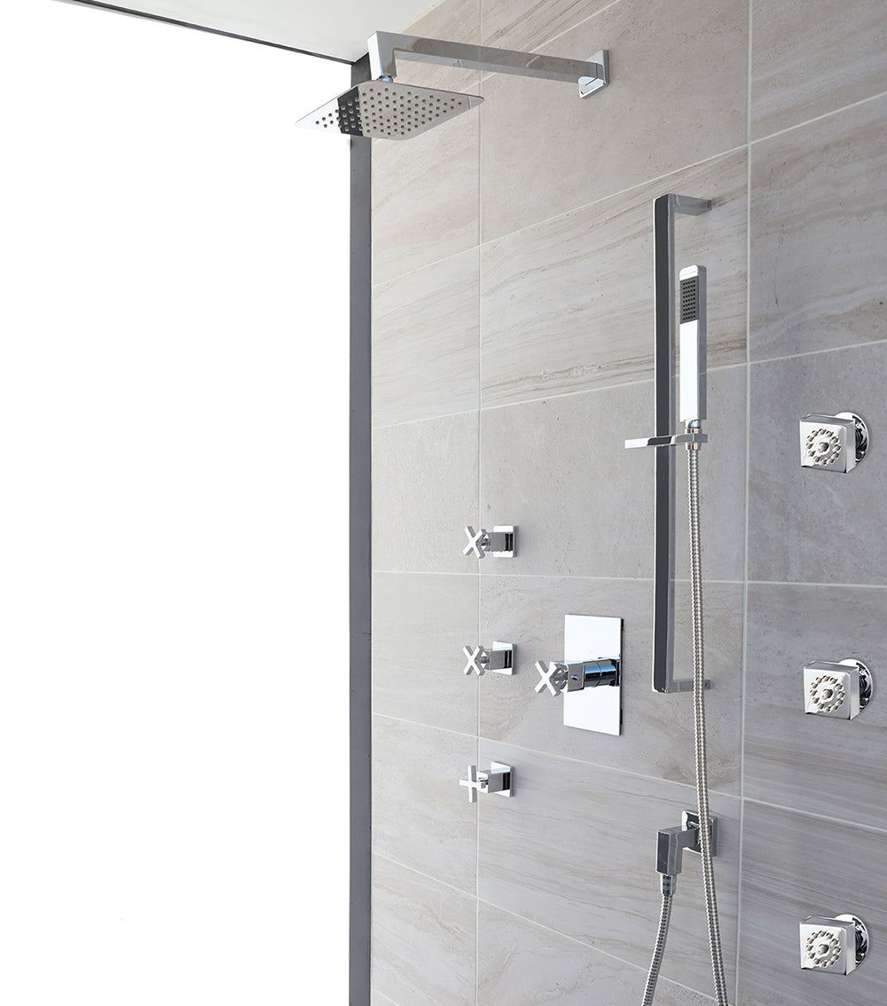 polished chrome shower trim