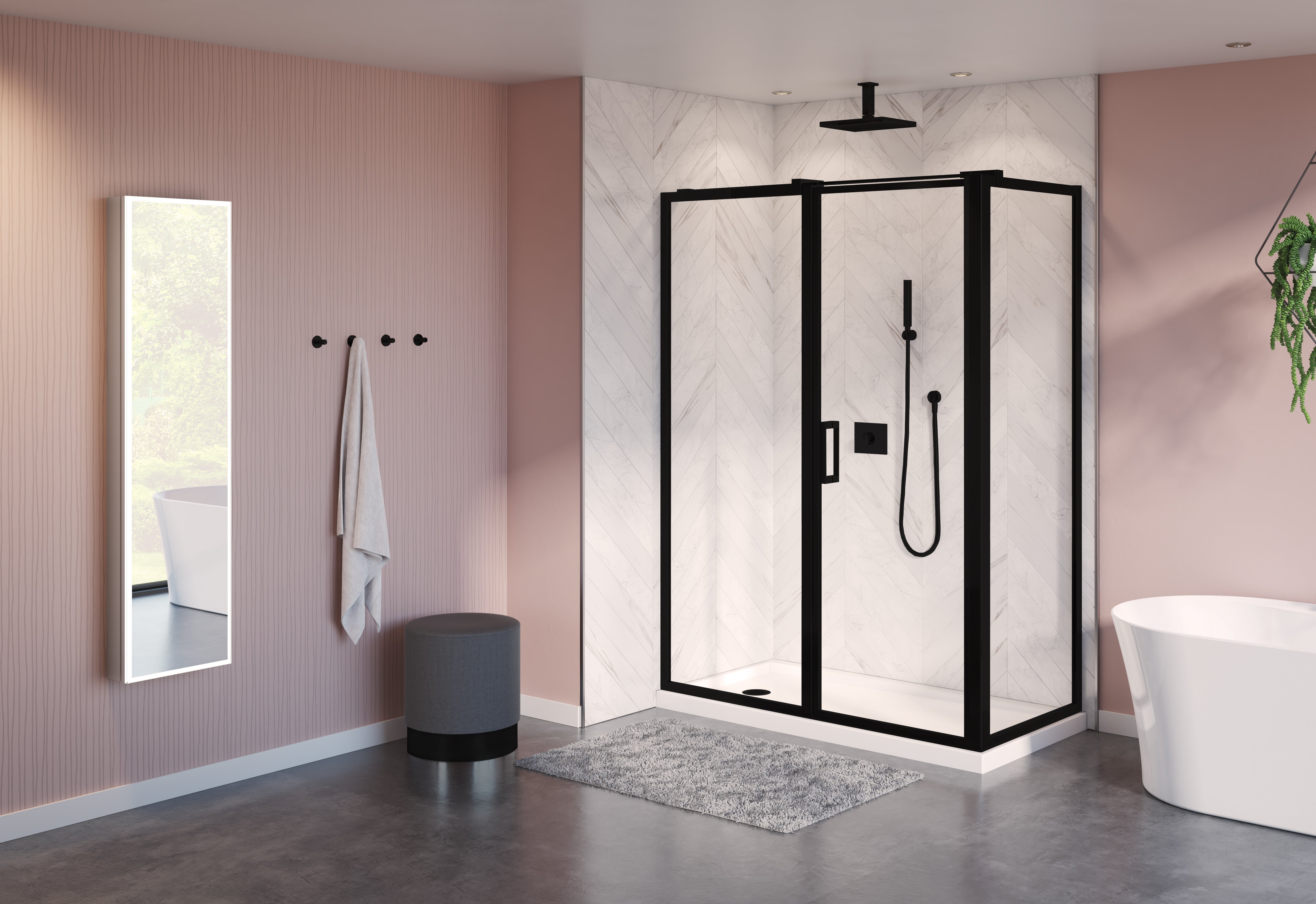 matte black shower door