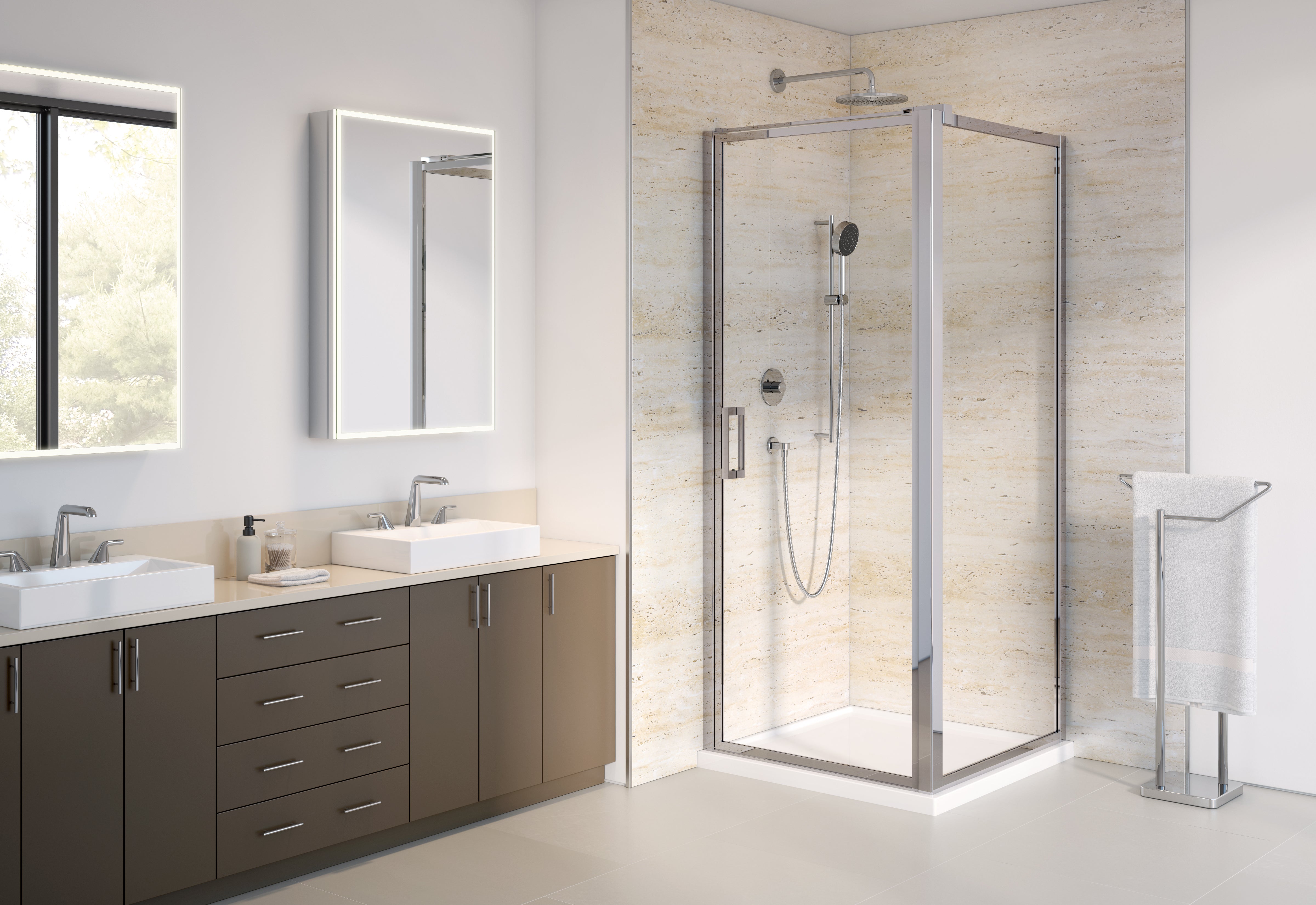 chrome shower door
