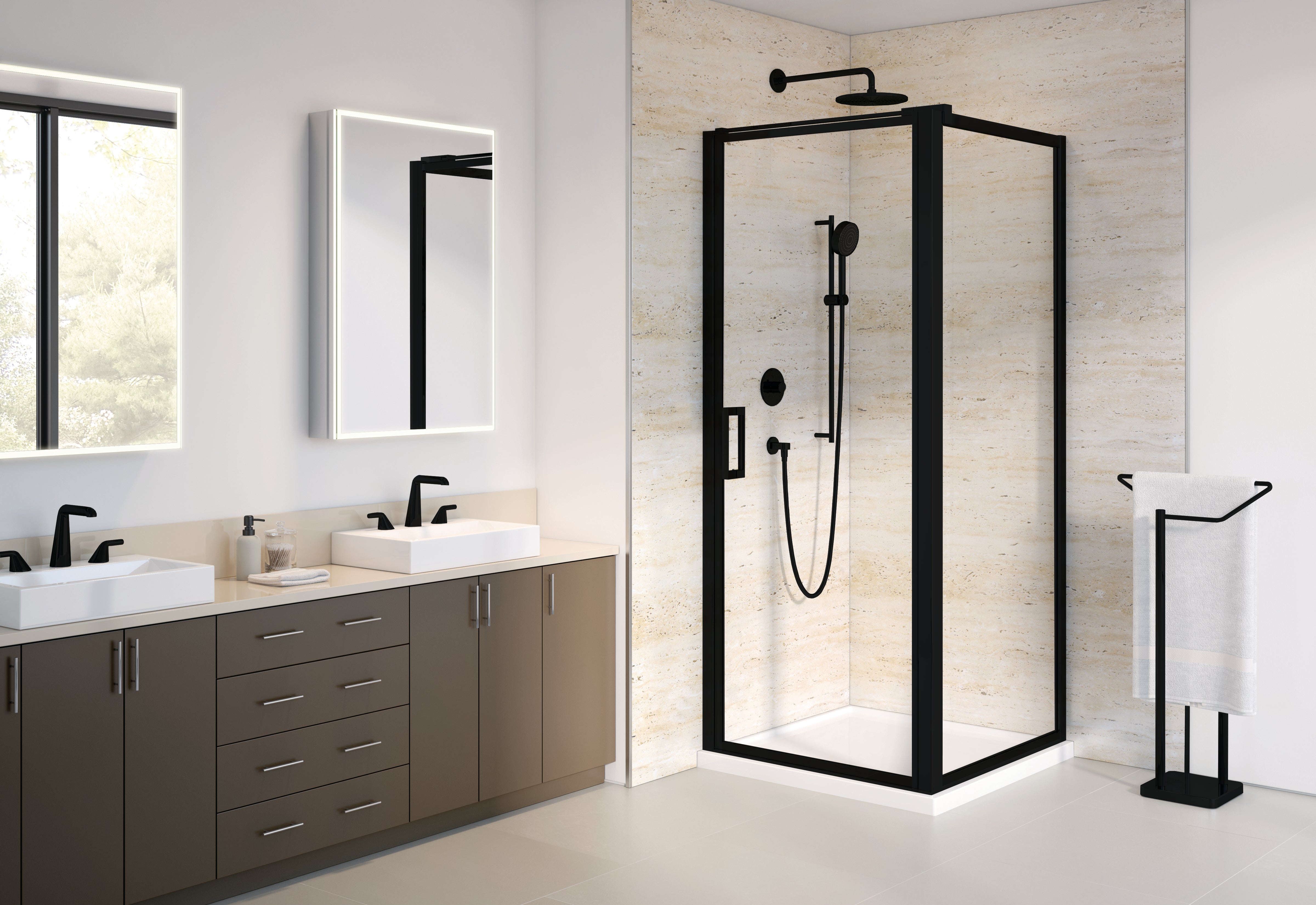 matte black shower door