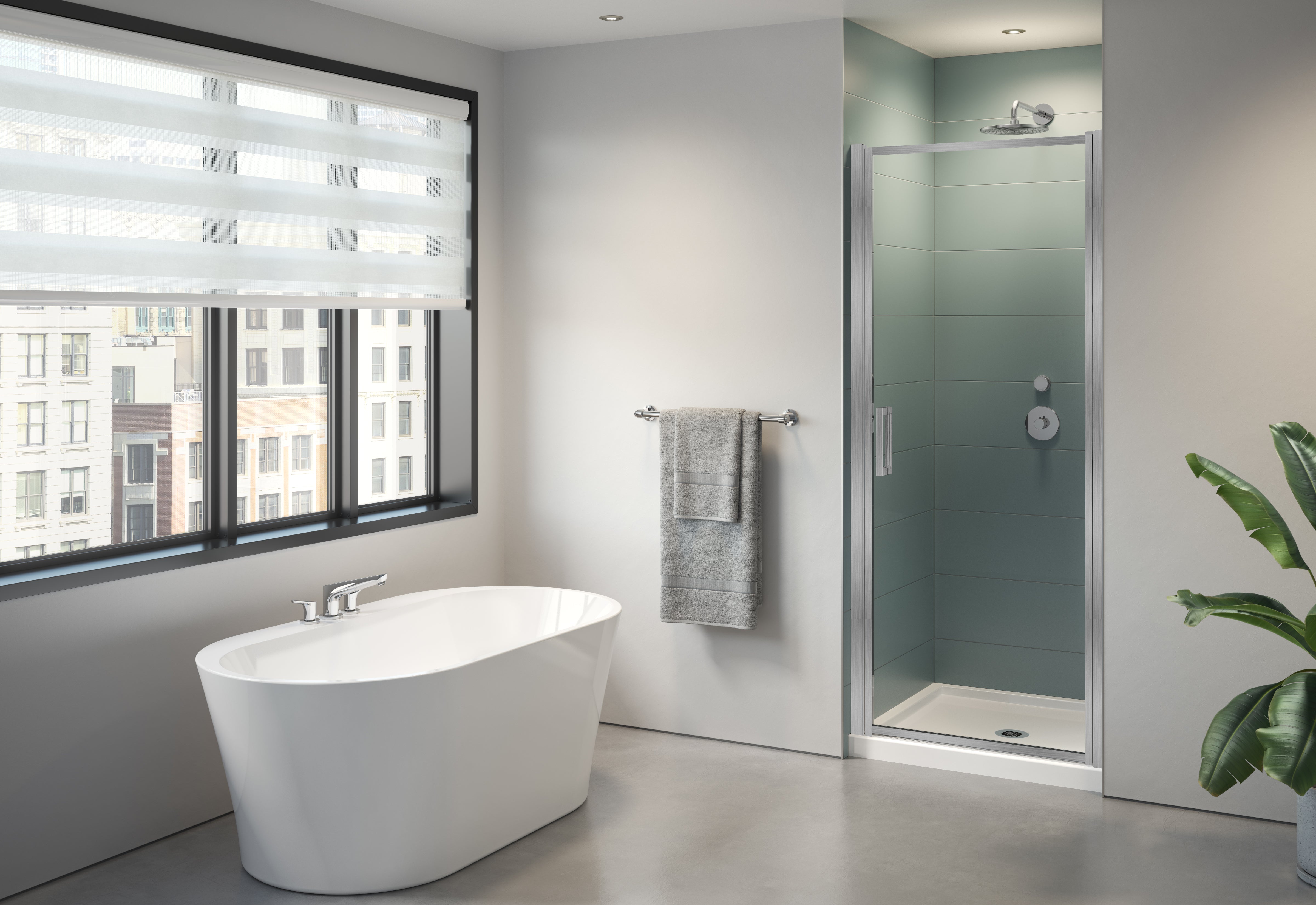 brushed nickel shower door