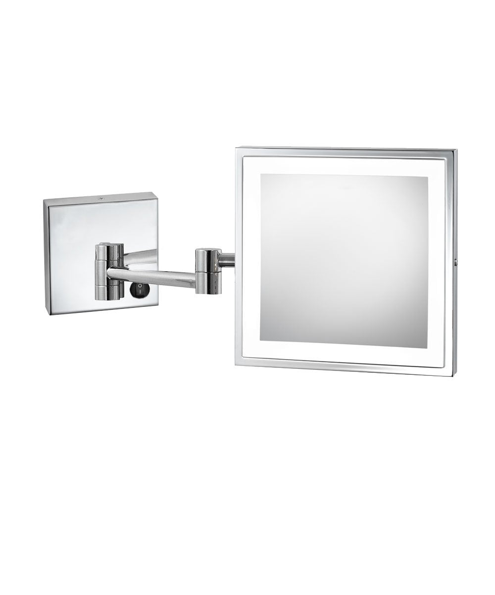 brushed stainless makeup mirror