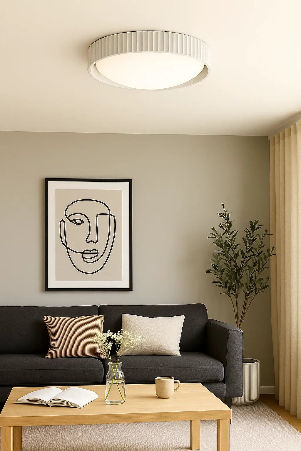 matte white flush mount