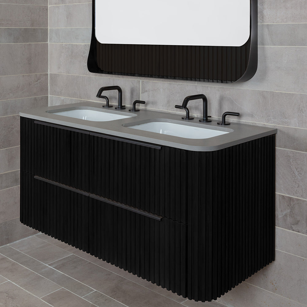 matte black vanity