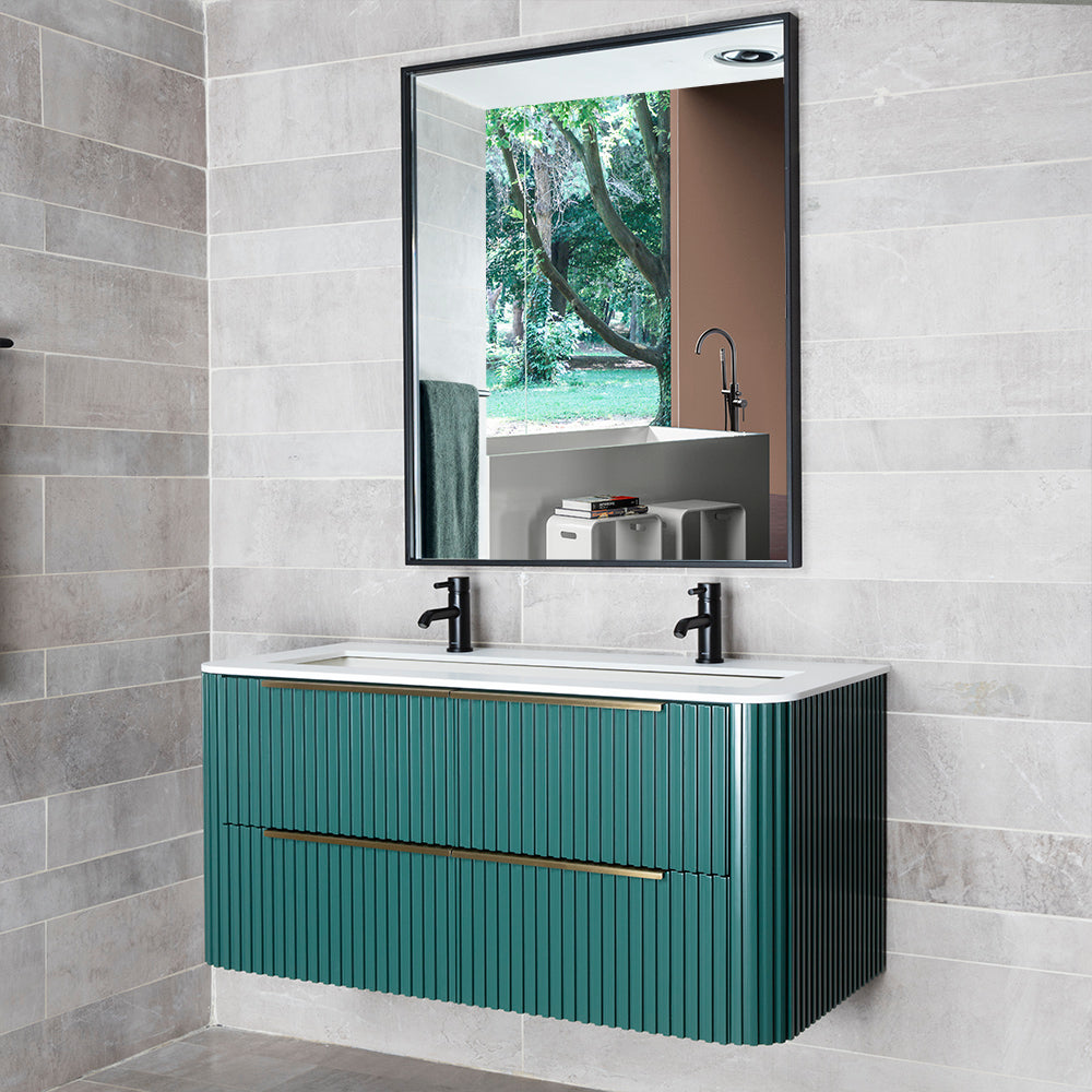 matte olive green vanity