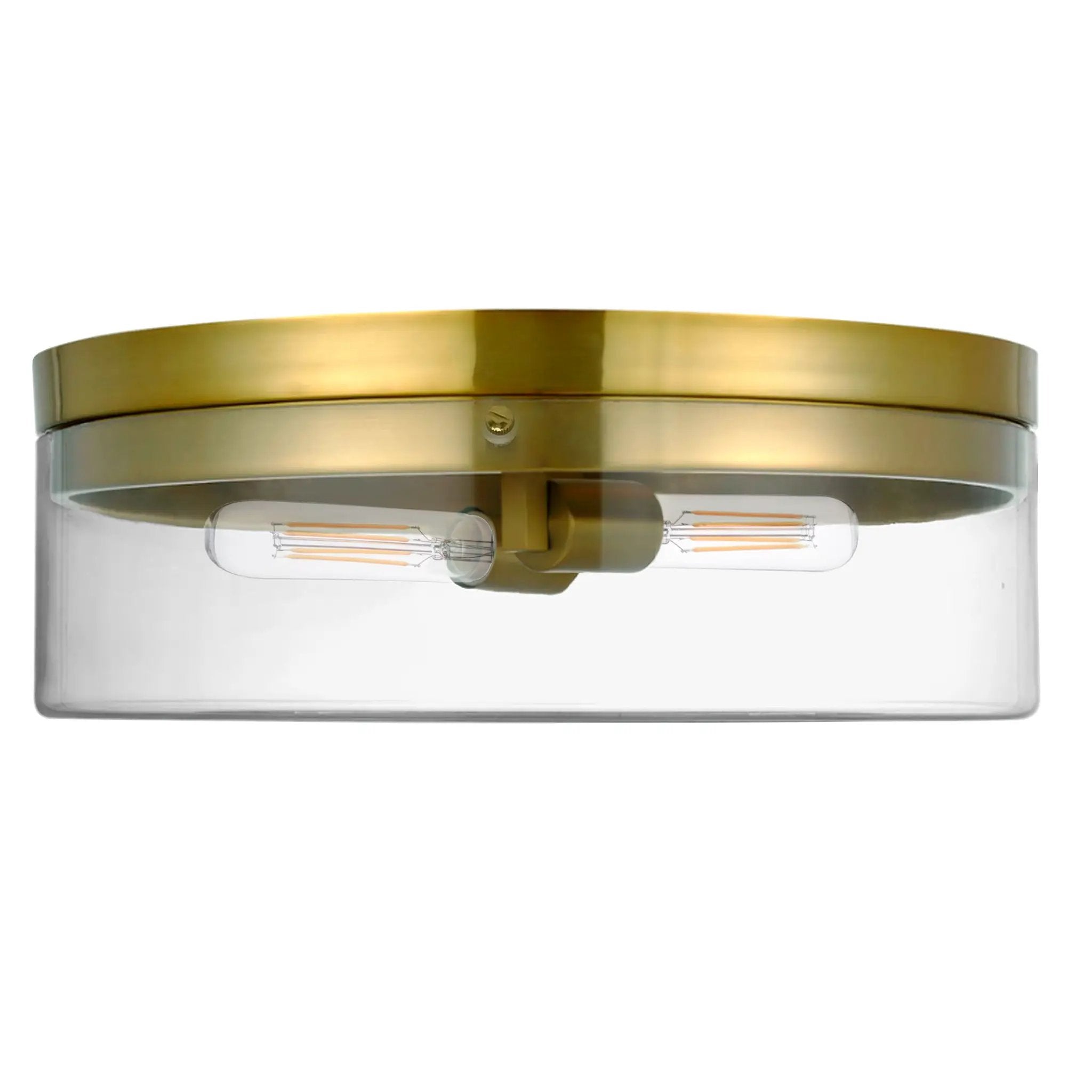 Dainolite 2 Light Incandescent Flush Mount with Clear Glass by Dainolite