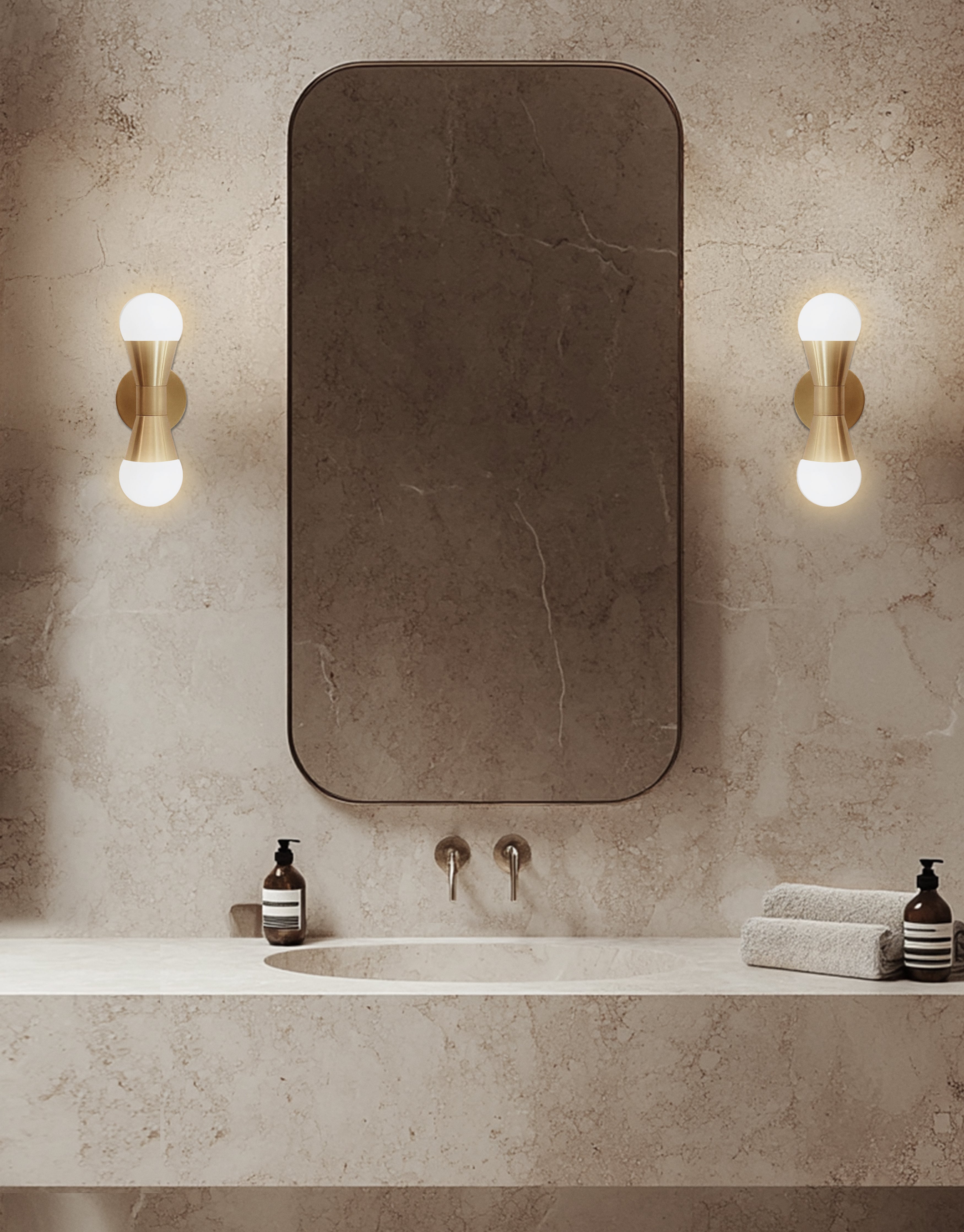 aged brass wall sconce