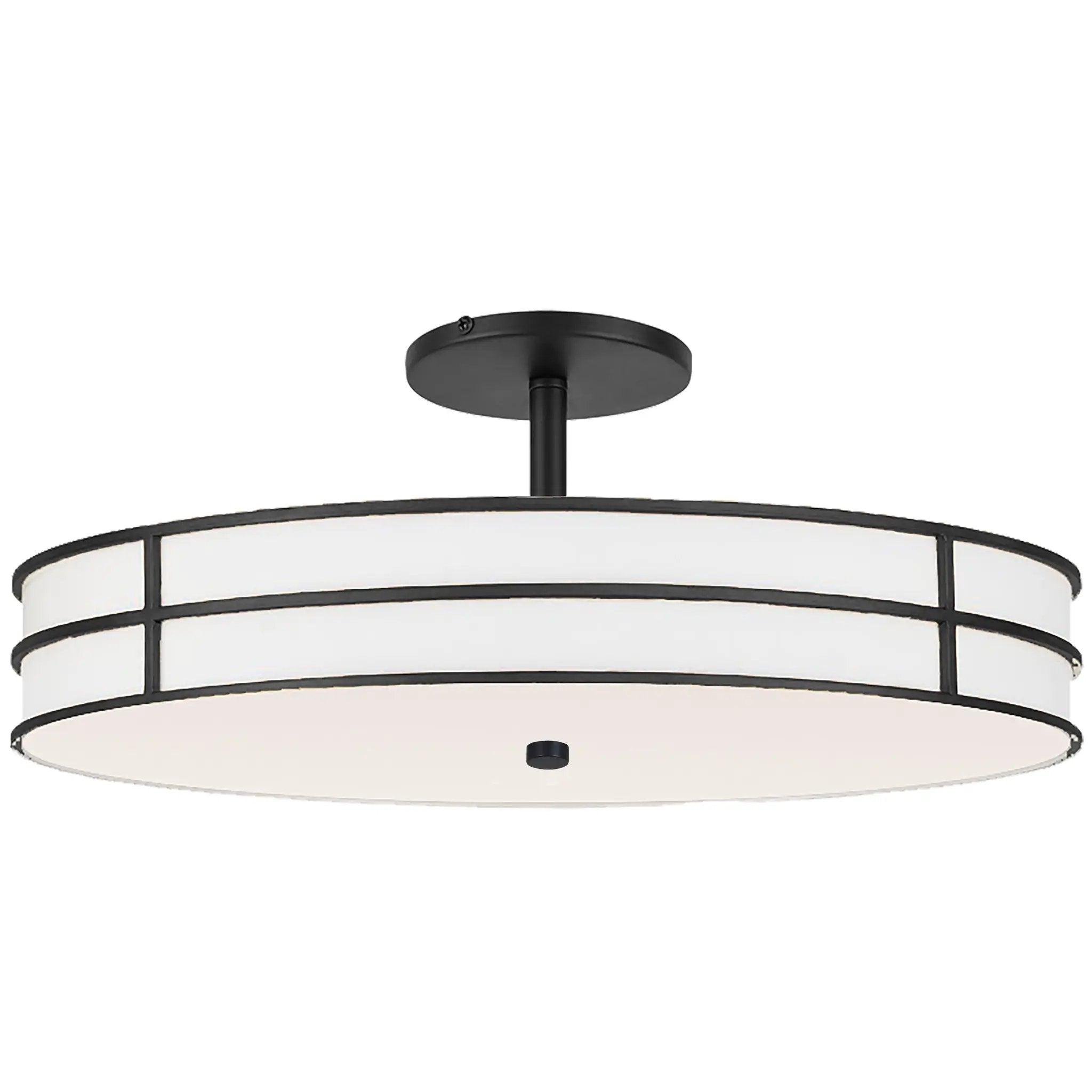 matte black with white fabric shade chandeliers