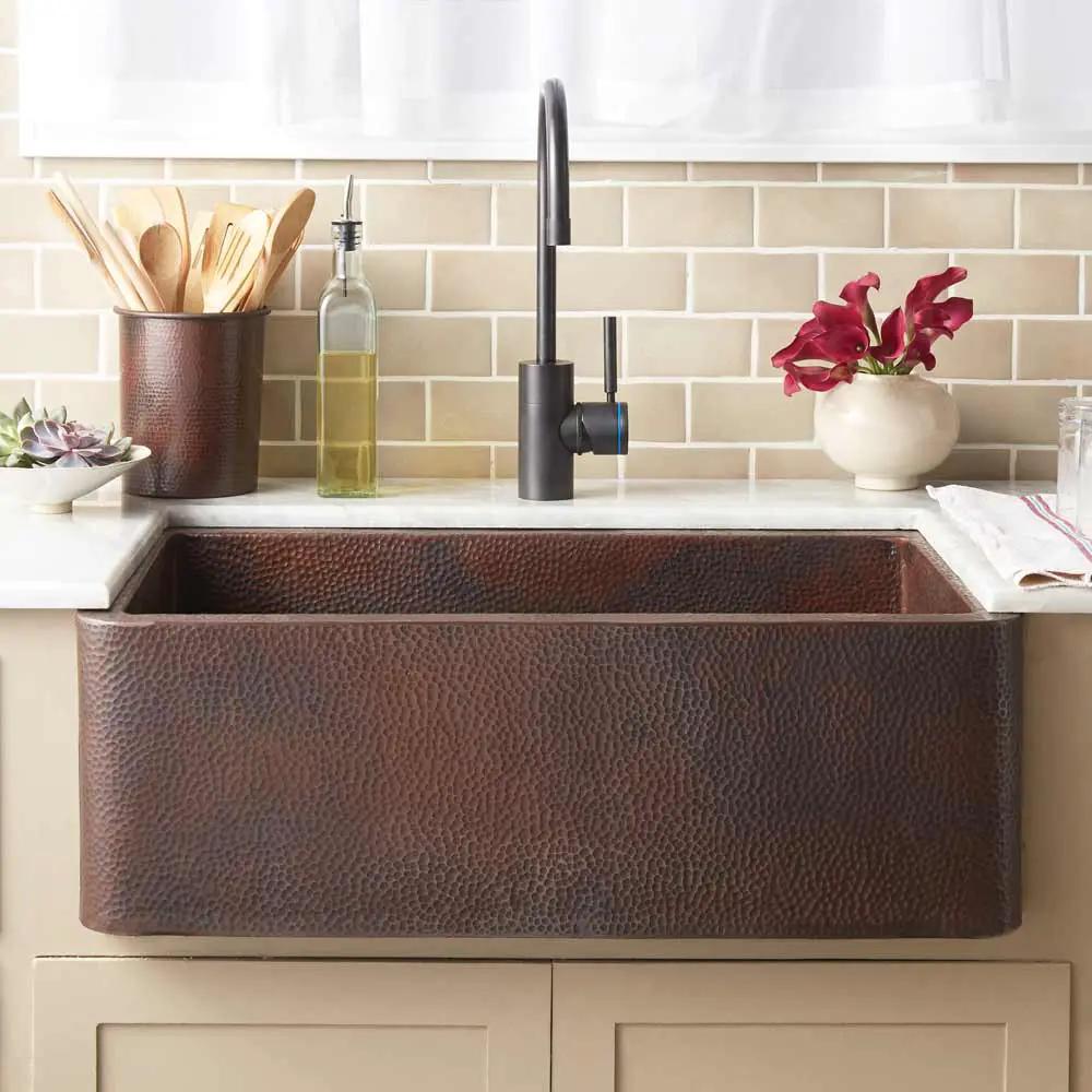 antique copper kitchen sink