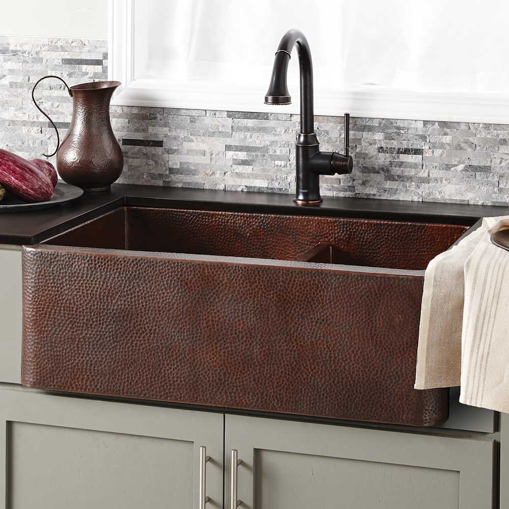 antique copper kitchen sink