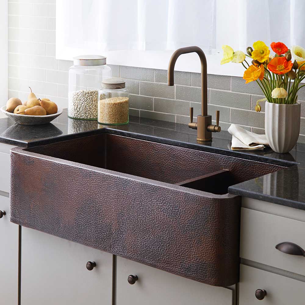antique copper kitchen sink