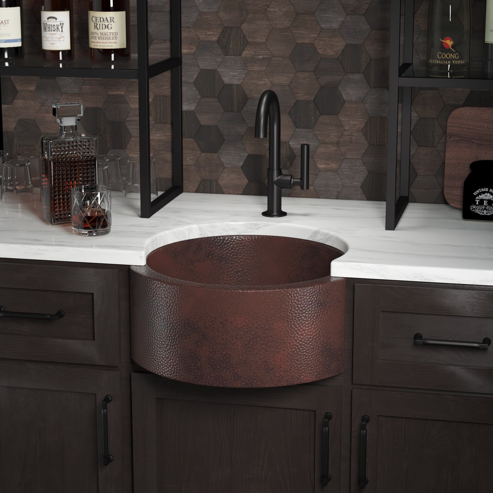 antique copper kitchen sink