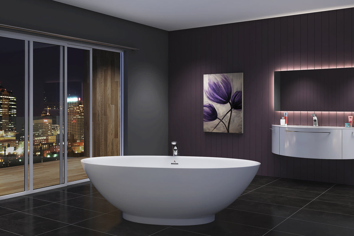 matte white freestanding bathtub