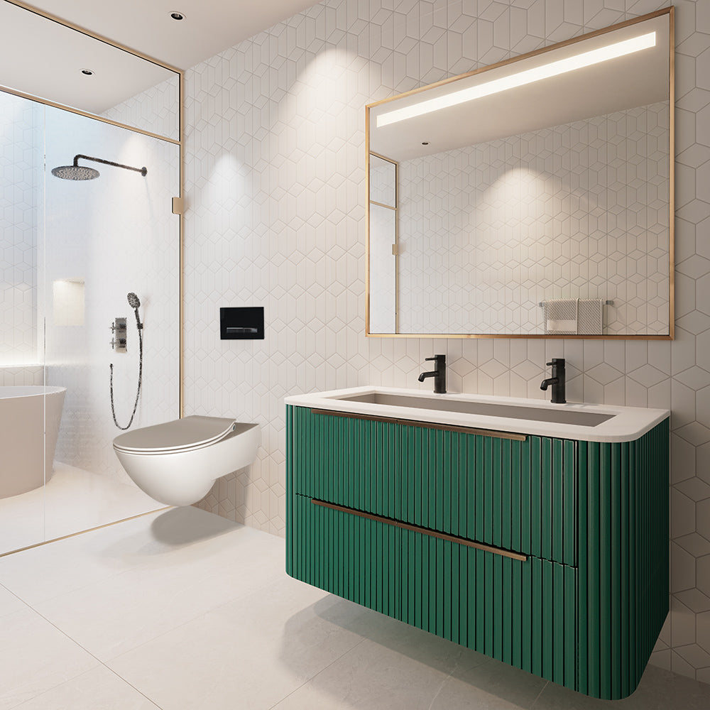 matte olive green vanity