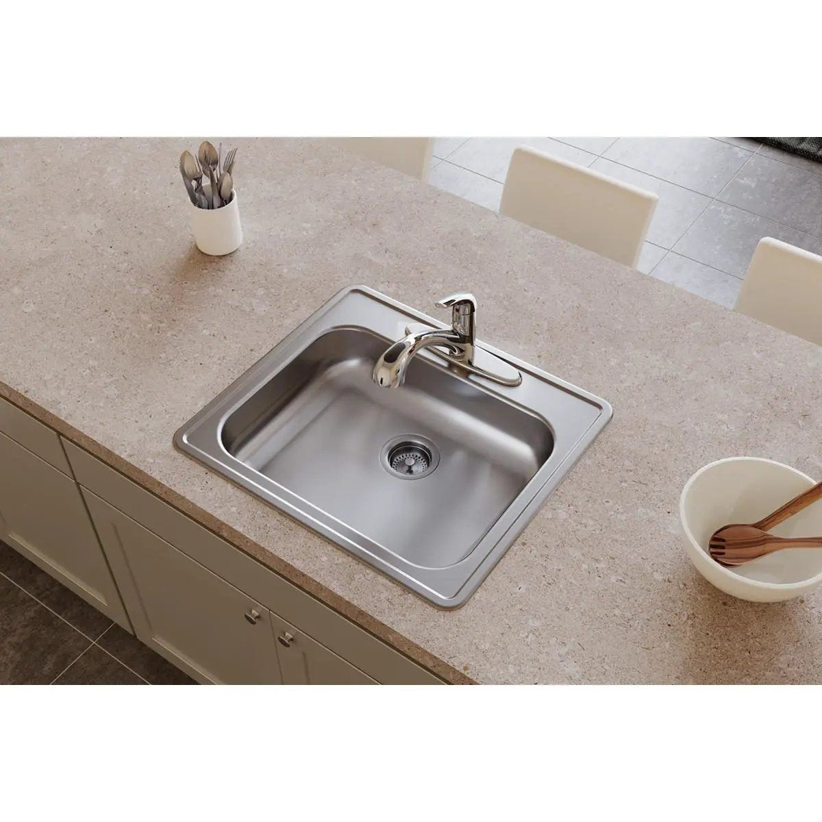 satin single bowl drop-in sink