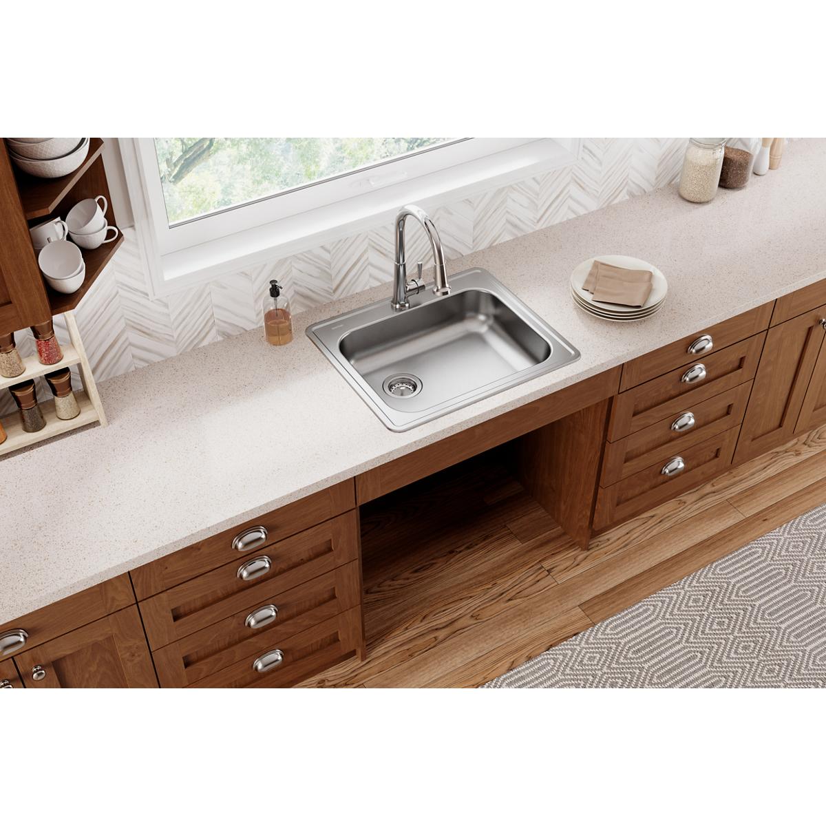 satin single bowl drop-in sink