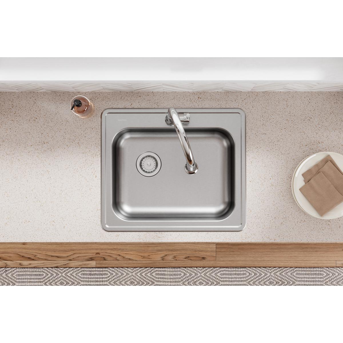 satin single bowl drop-in sink