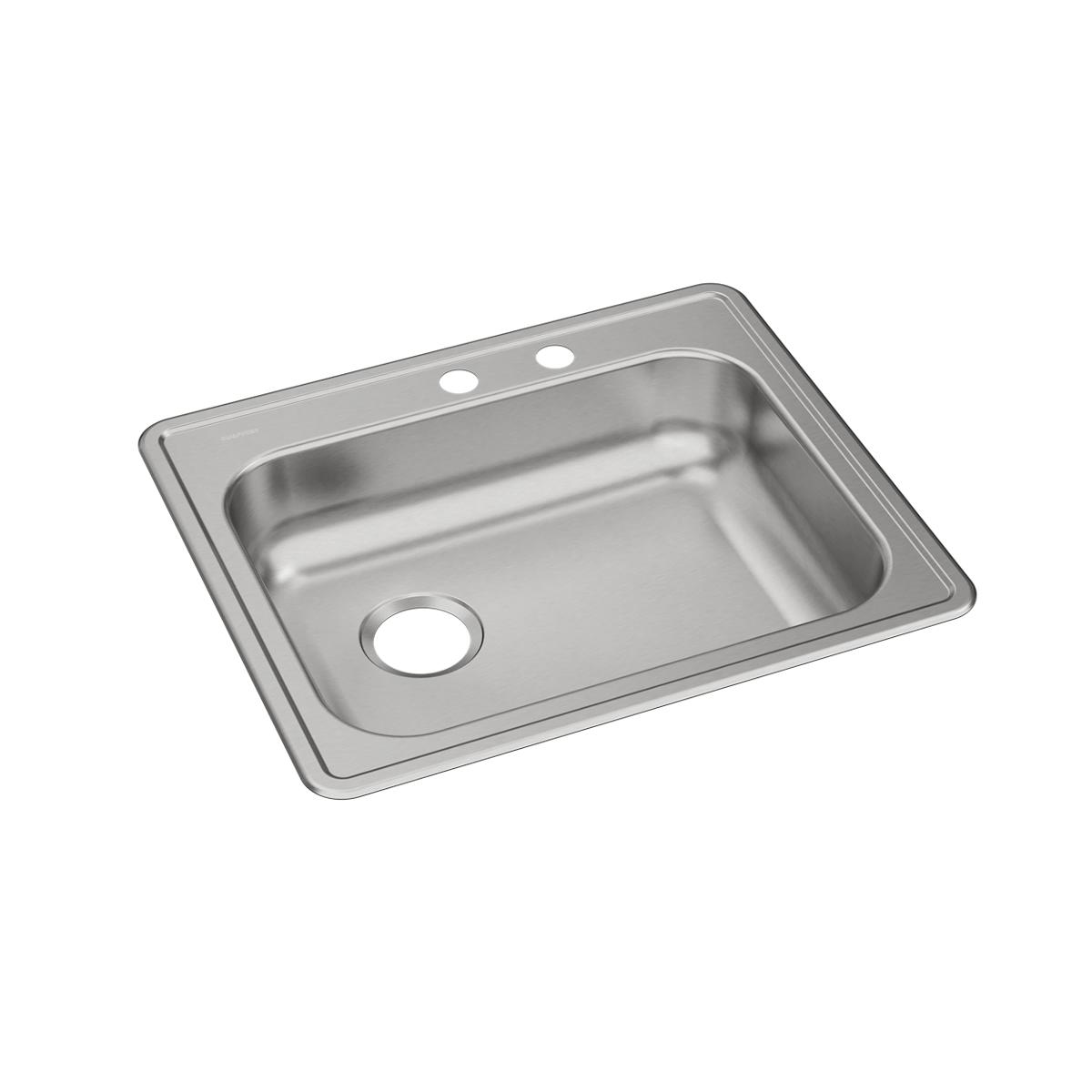 Elkay Dayton 25" x 21-1/4" x 5-3/8" MR2-Hole Single Bowl Drop-in Sink with Left Drain
