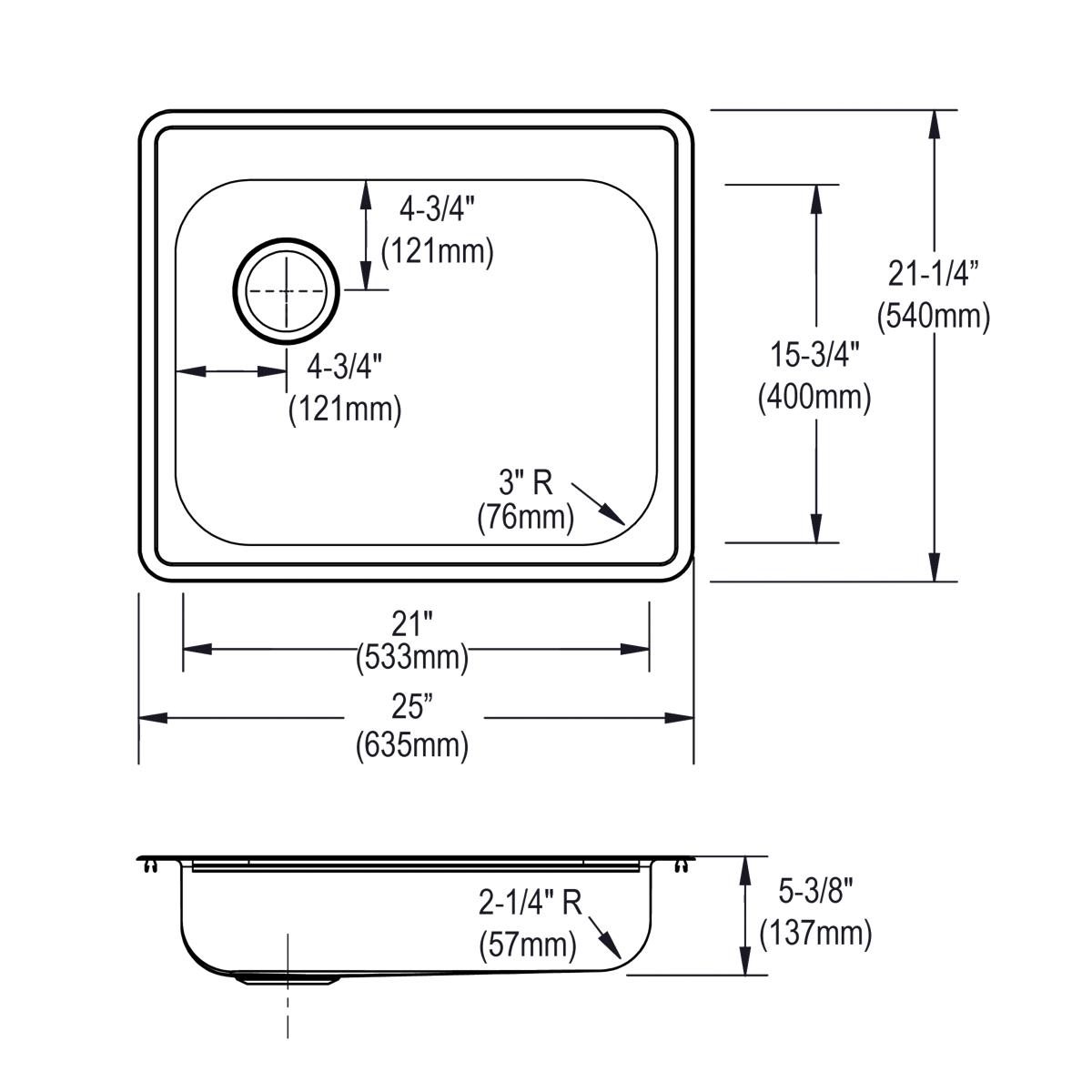 satin single bowl drop-in sink