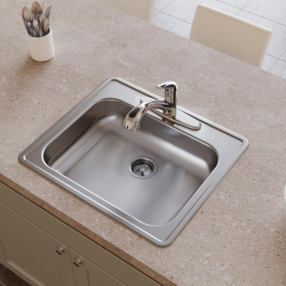 satin single bowl drop-in sink
