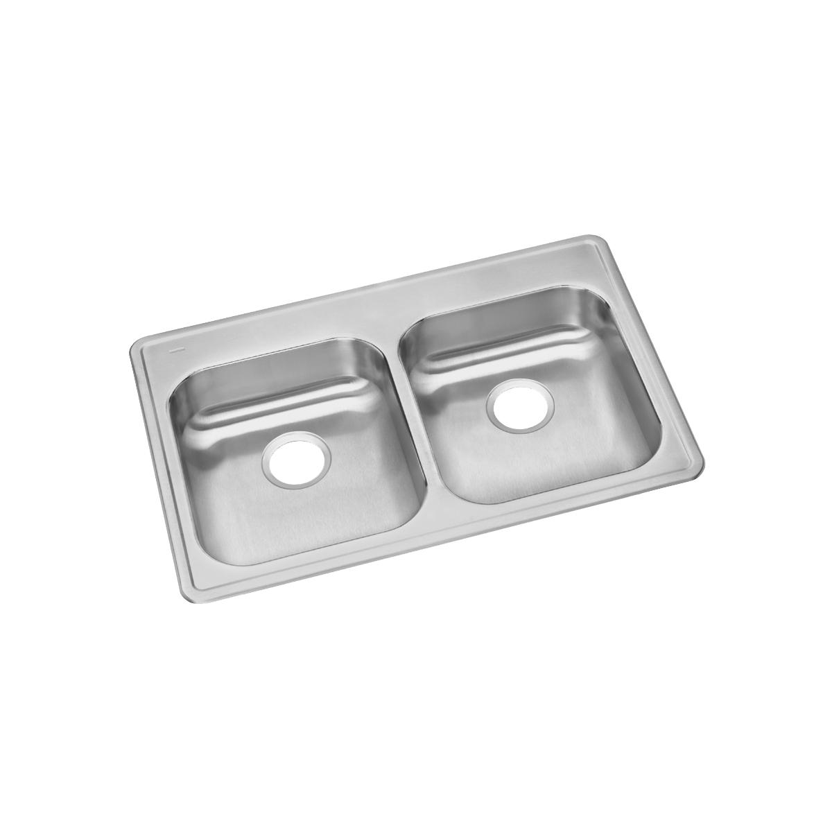 satin double bowl drop-in sink