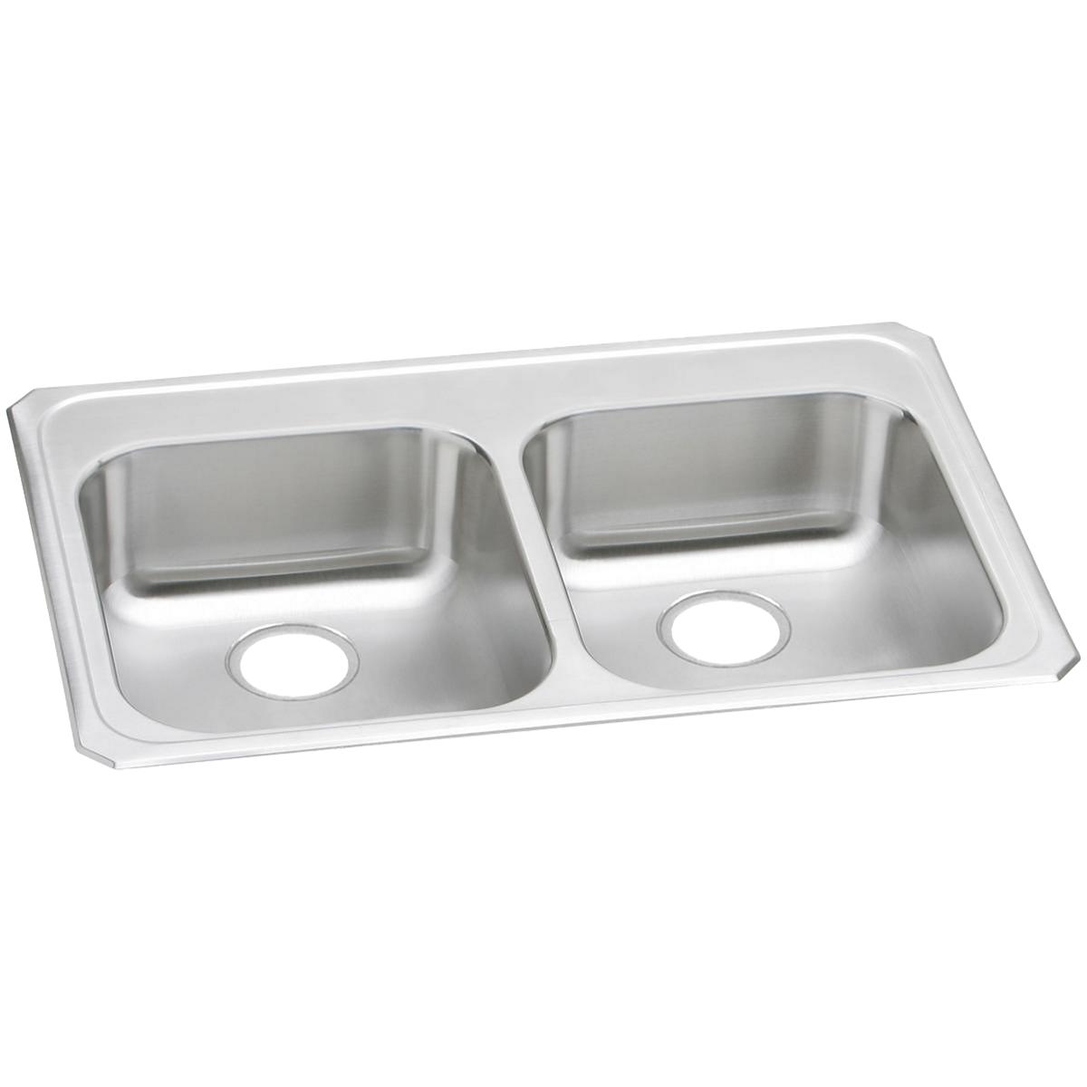brushed satin double bowl drop-in sink