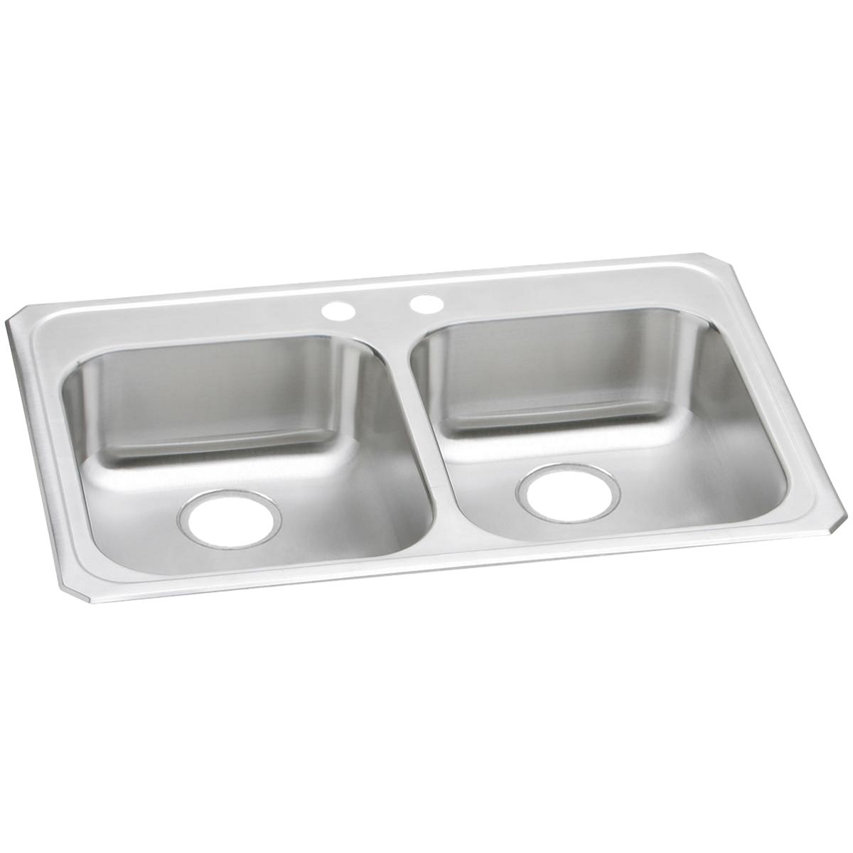 Elkay Celebrity 33" x 21-1/4" x 5-3/8" Equal Double Bowl Drop-in Sink