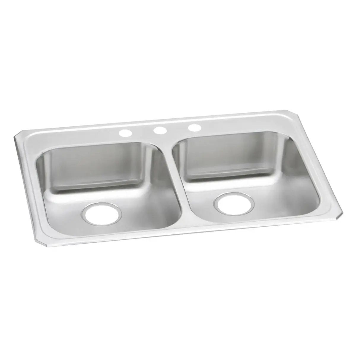 Elkay Celebrity 33" x 21-1/4" x 5-3/8" Equal Double Bowl Drop-in Sink by Elkay