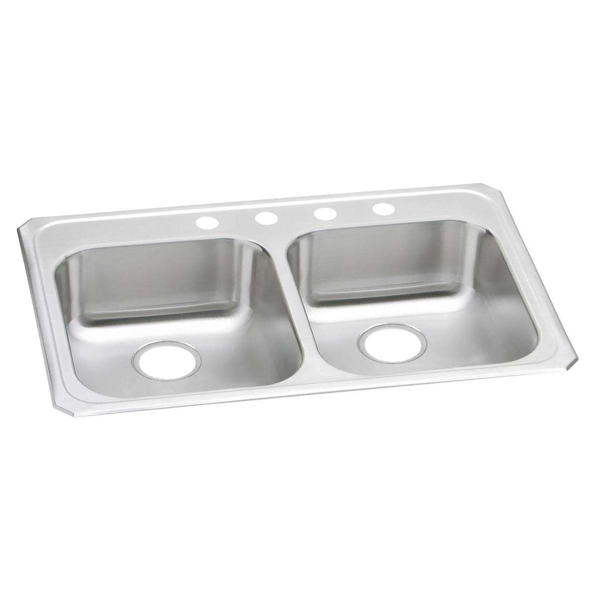 Elkay Celebrity 33" x 21-1/4" x 5-3/8" Equal Double Bowl Drop-in Sink