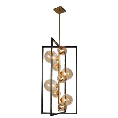 matte black and vintage bronze with champagne glass pendants