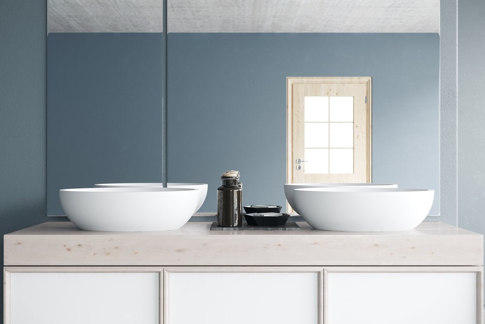 white vessel sink